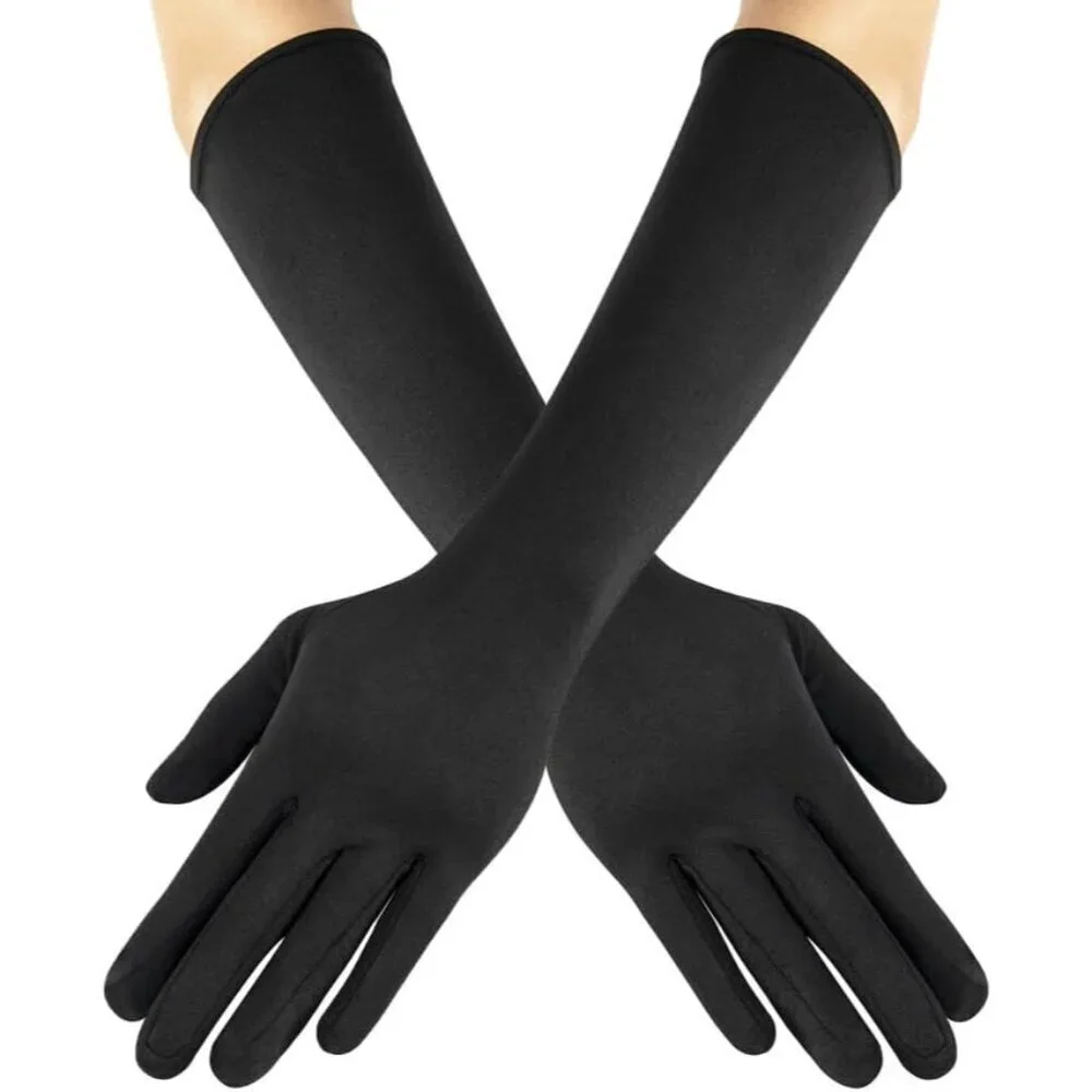 Black Faux Leather Claw Gloves with 10pcs Long Finger Claws Cosplay Halloween